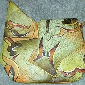 Hand painted asymmetric leather crossbody India